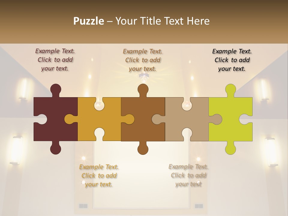 A Room With Lights And A Projection Screen PowerPoint Template