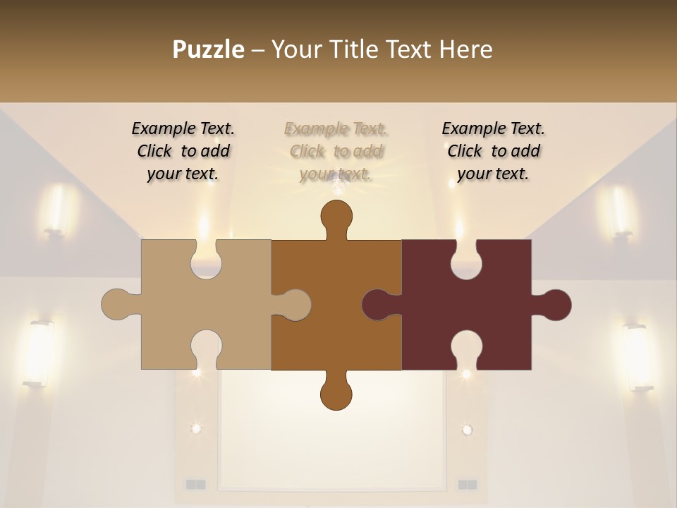 A Room With Lights And A Projection Screen PowerPoint Template