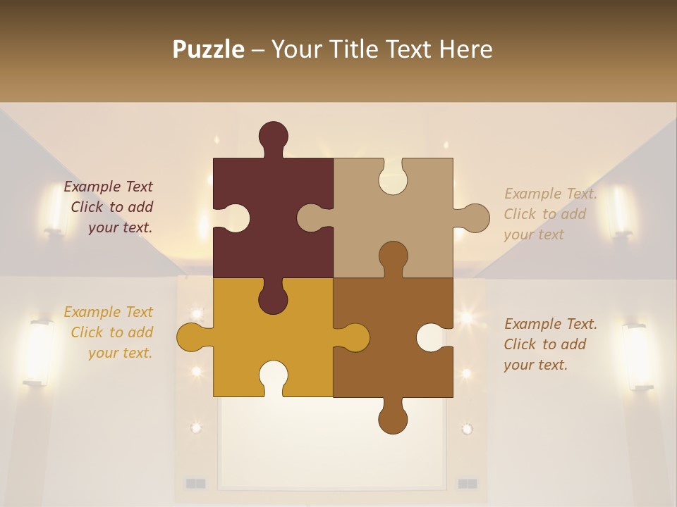 A Room With Lights And A Projection Screen PowerPoint Template