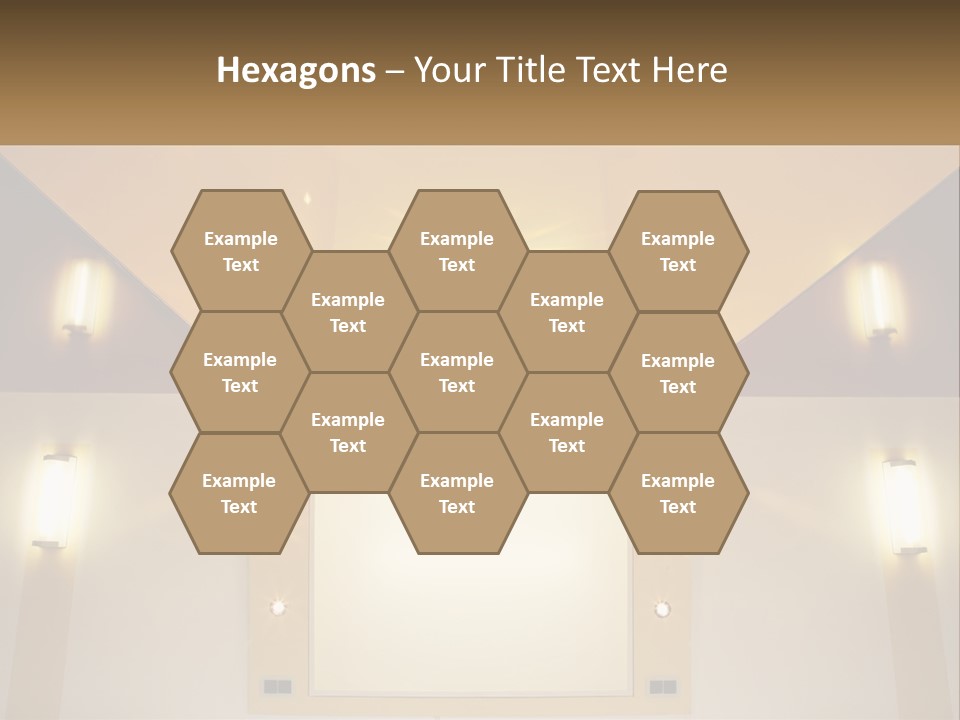 A Room With Lights And A Projection Screen PowerPoint Template