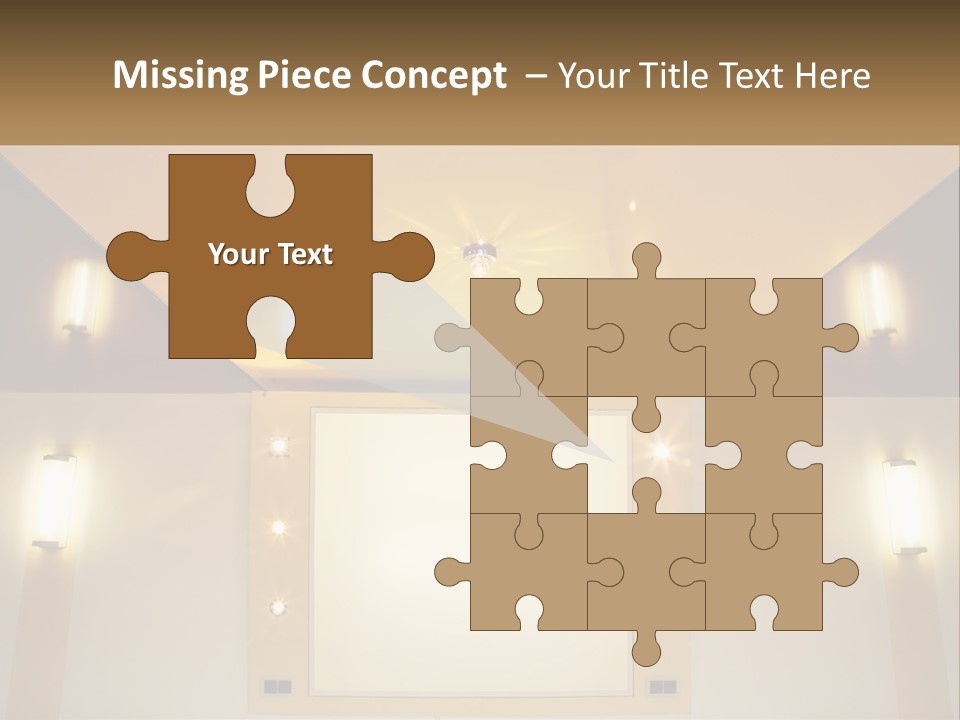 A Room With Lights And A Projection Screen PowerPoint Template