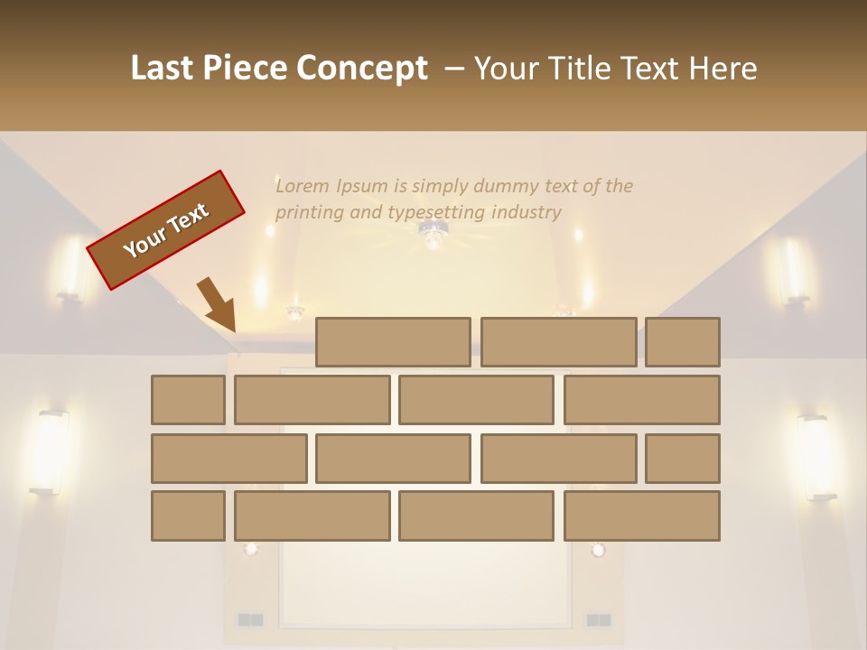 A Room With Lights And A Projection Screen PowerPoint Template