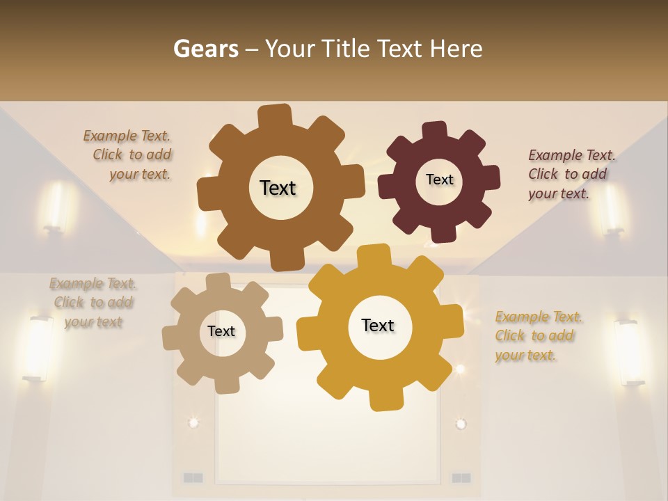 A Room With Lights And A Projection Screen PowerPoint Template