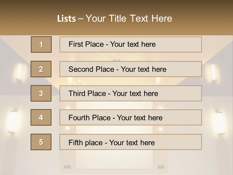 A Room With Lights And A Projection Screen PowerPoint Template