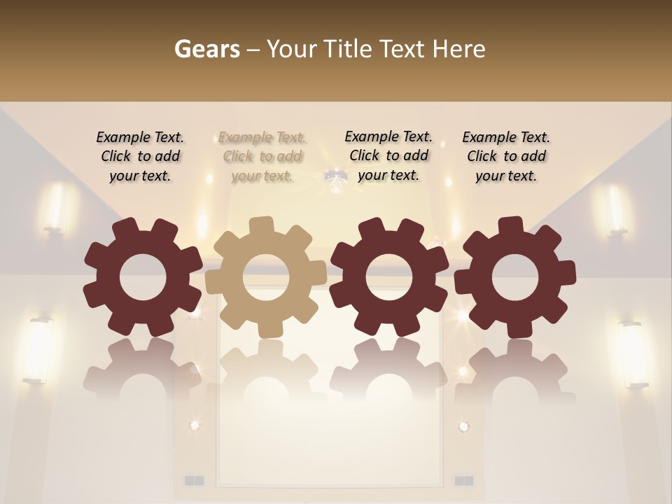 A Room With Lights And A Projection Screen PowerPoint Template