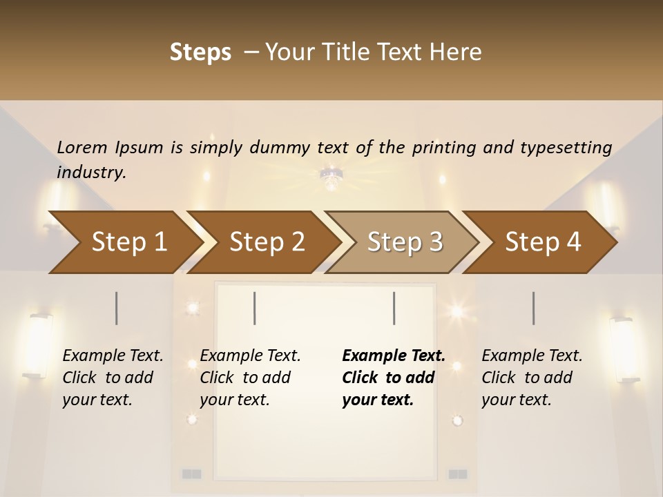 A Room With Lights And A Projection Screen PowerPoint Template