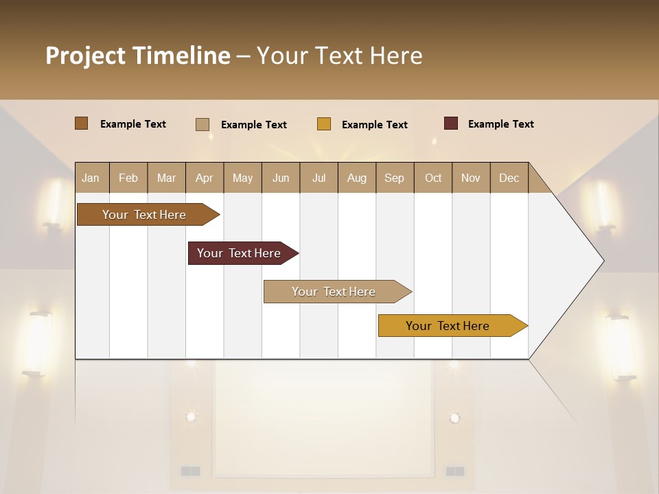 A Room With Lights And A Projection Screen PowerPoint Template