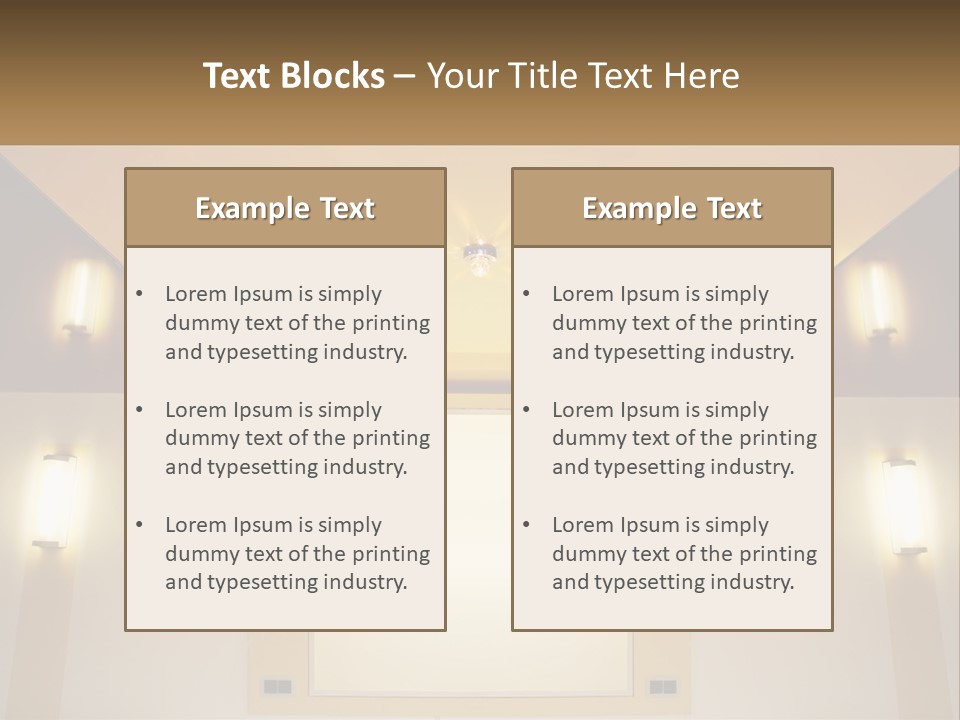 A Room With Lights And A Projection Screen PowerPoint Template