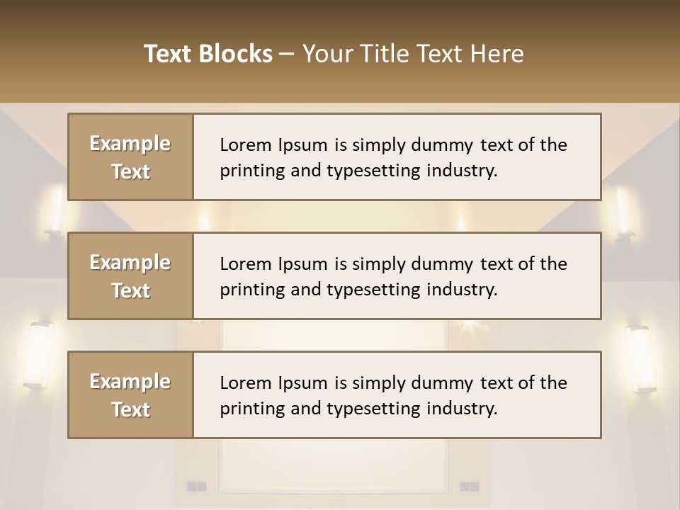 A Room With Lights And A Projection Screen PowerPoint Template