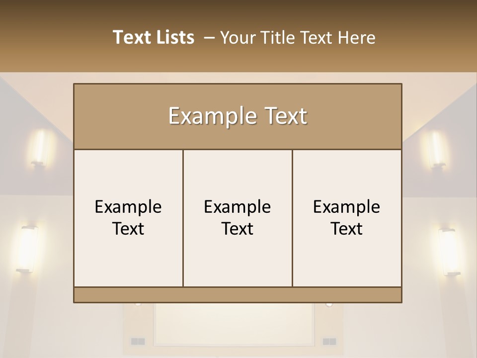 A Room With Lights And A Projection Screen PowerPoint Template