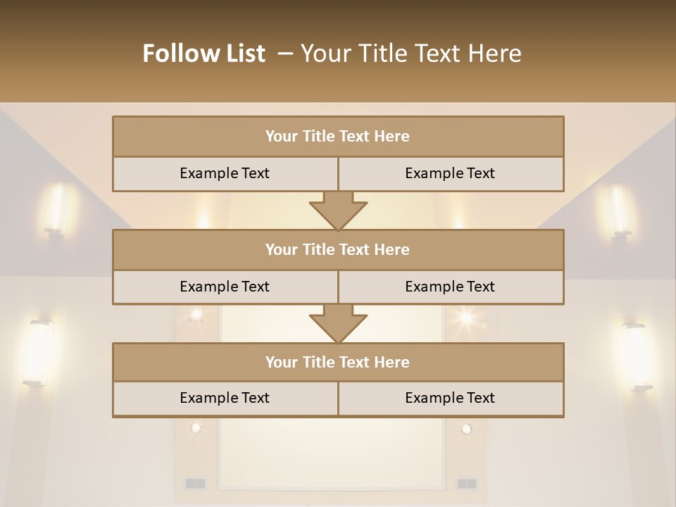 A Room With Lights And A Projection Screen PowerPoint Template