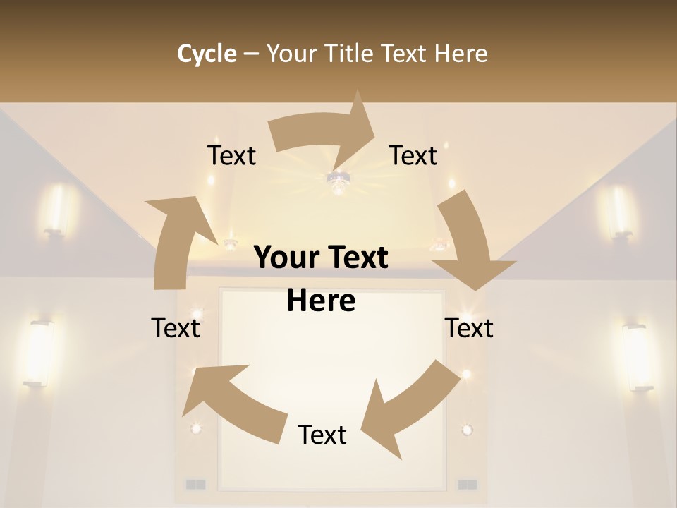 A Room With Lights And A Projection Screen PowerPoint Template