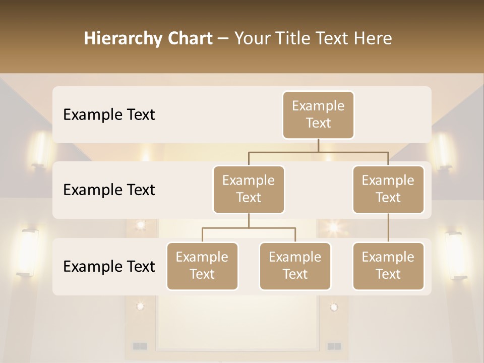 A Room With Lights And A Projection Screen PowerPoint Template