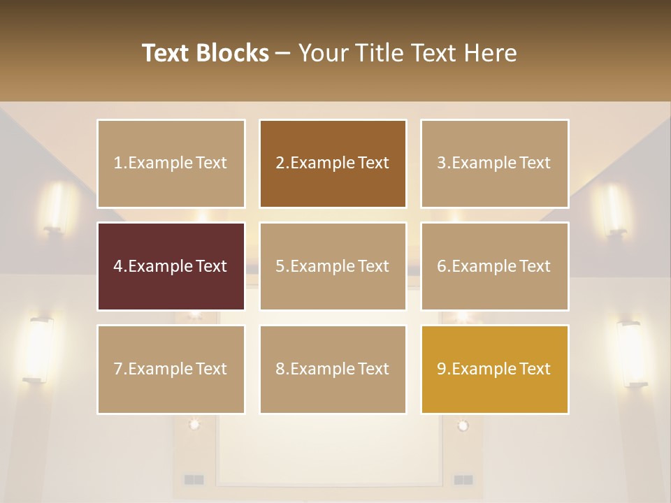 A Room With Lights And A Projection Screen PowerPoint Template