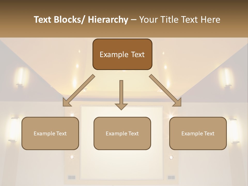 A Room With Lights And A Projection Screen PowerPoint Template