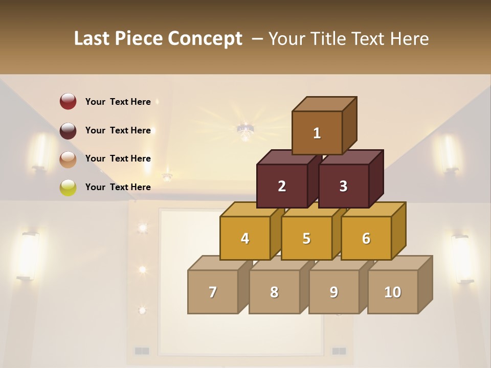 A Room With Lights And A Projection Screen PowerPoint Template