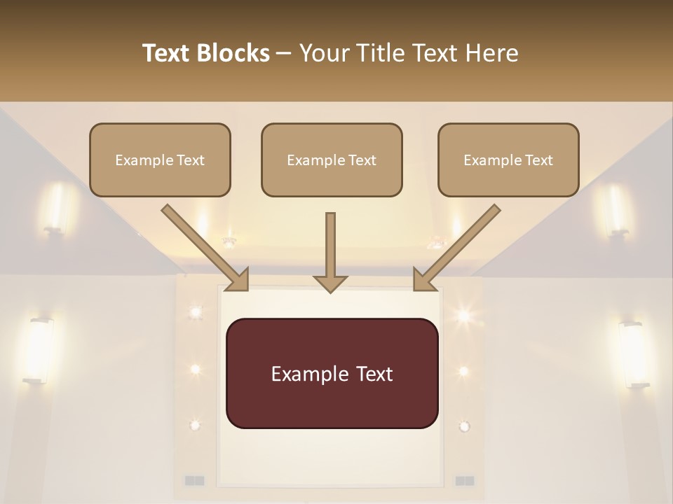 A Room With Lights And A Projection Screen PowerPoint Template