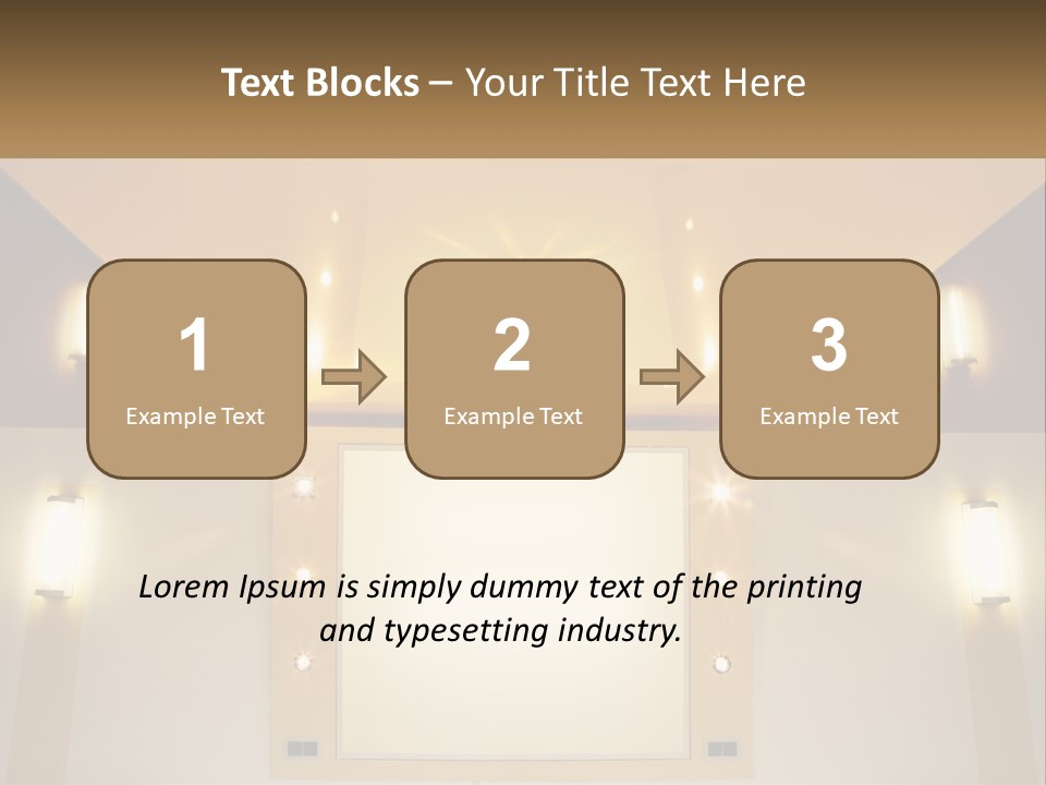 A Room With Lights And A Projection Screen PowerPoint Template