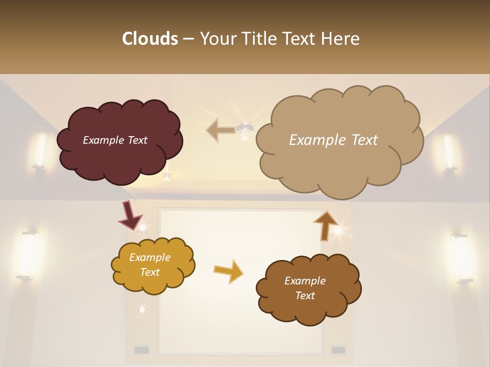 A Room With Lights And A Projection Screen PowerPoint Template