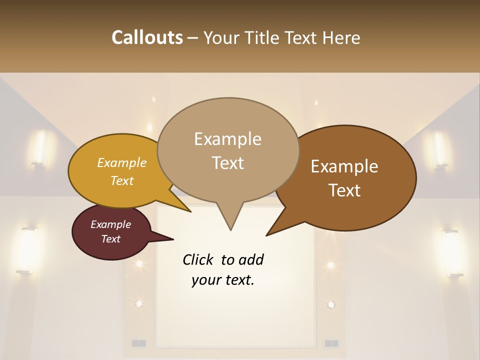 A Room With Lights And A Projection Screen PowerPoint Template