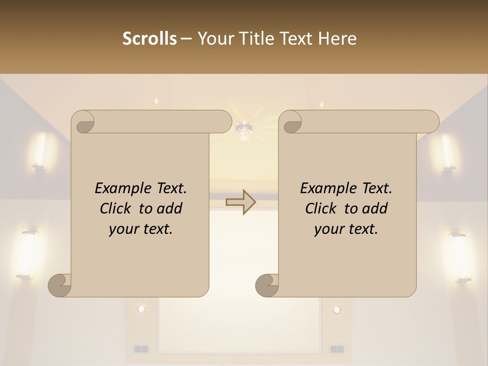 A Room With Lights And A Projection Screen PowerPoint Template