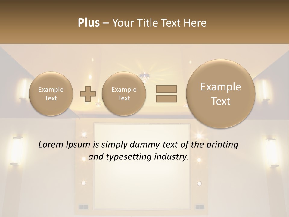 A Room With Lights And A Projection Screen PowerPoint Template