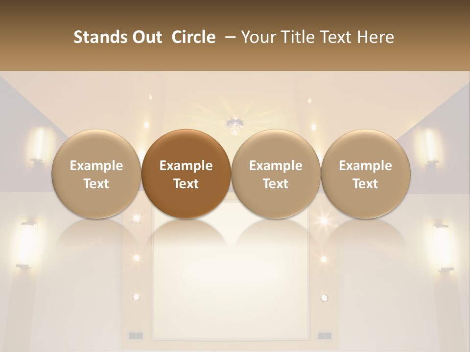 A Room With Lights And A Projection Screen PowerPoint Template