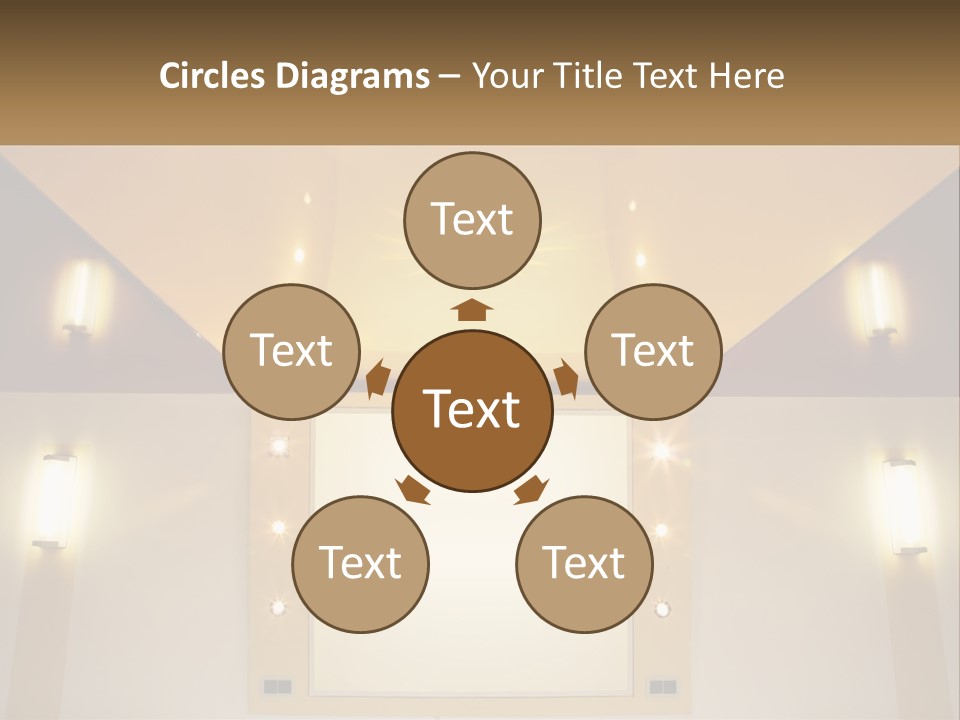 A Room With Lights And A Projection Screen PowerPoint Template