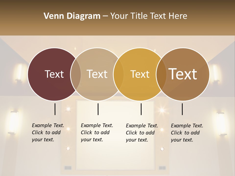 A Room With Lights And A Projection Screen PowerPoint Template