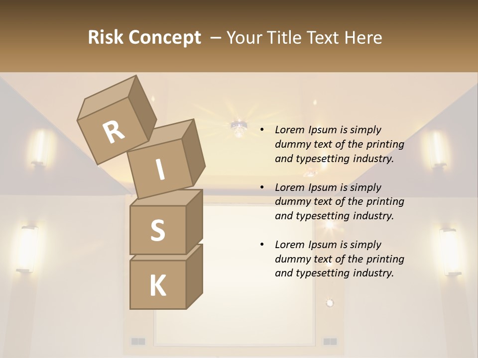 A Room With Lights And A Projection Screen PowerPoint Template