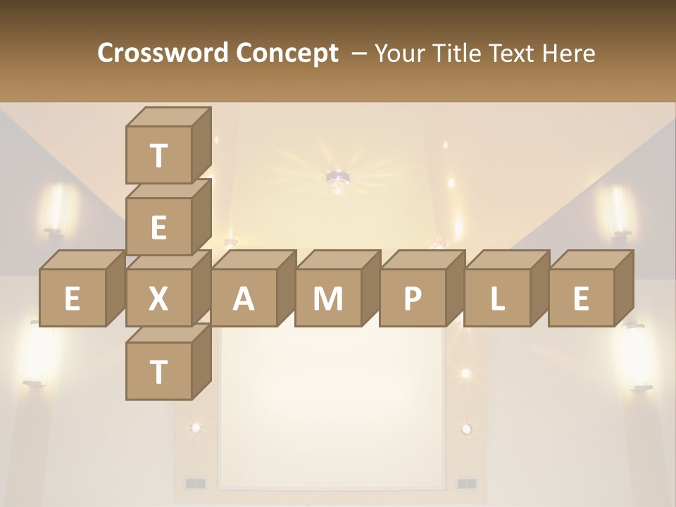 A Room With Lights And A Projection Screen PowerPoint Template