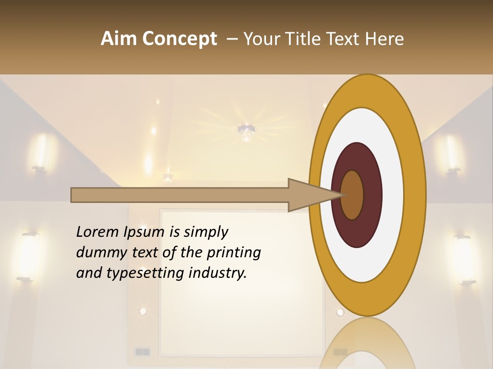 A Room With Lights And A Projection Screen PowerPoint Template