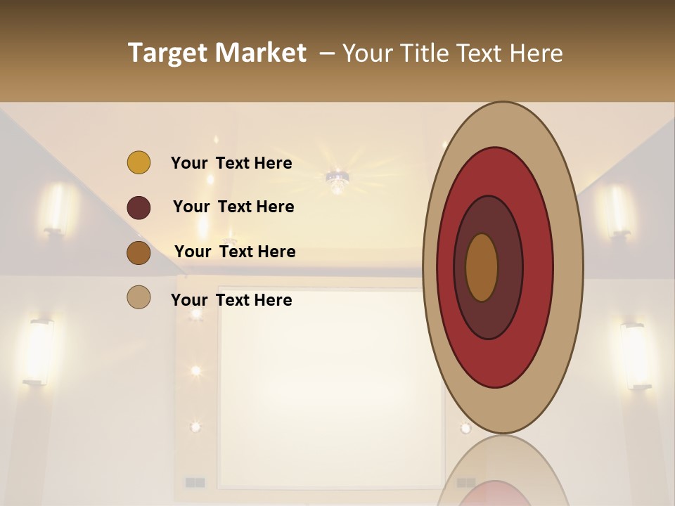 A Room With Lights And A Projection Screen PowerPoint Template