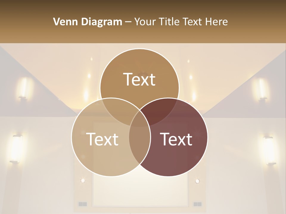 A Room With Lights And A Projection Screen PowerPoint Template