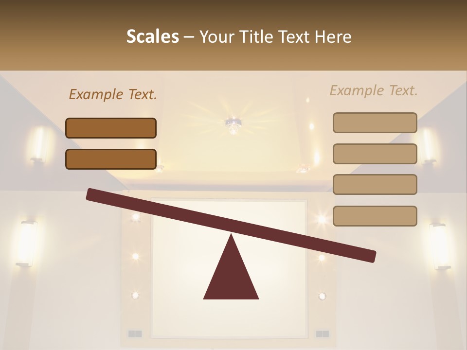 A Room With Lights And A Projection Screen PowerPoint Template