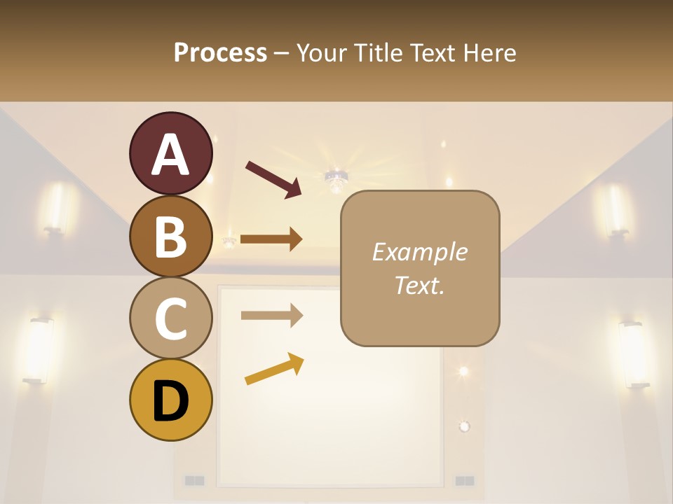 A Room With Lights And A Projection Screen PowerPoint Template