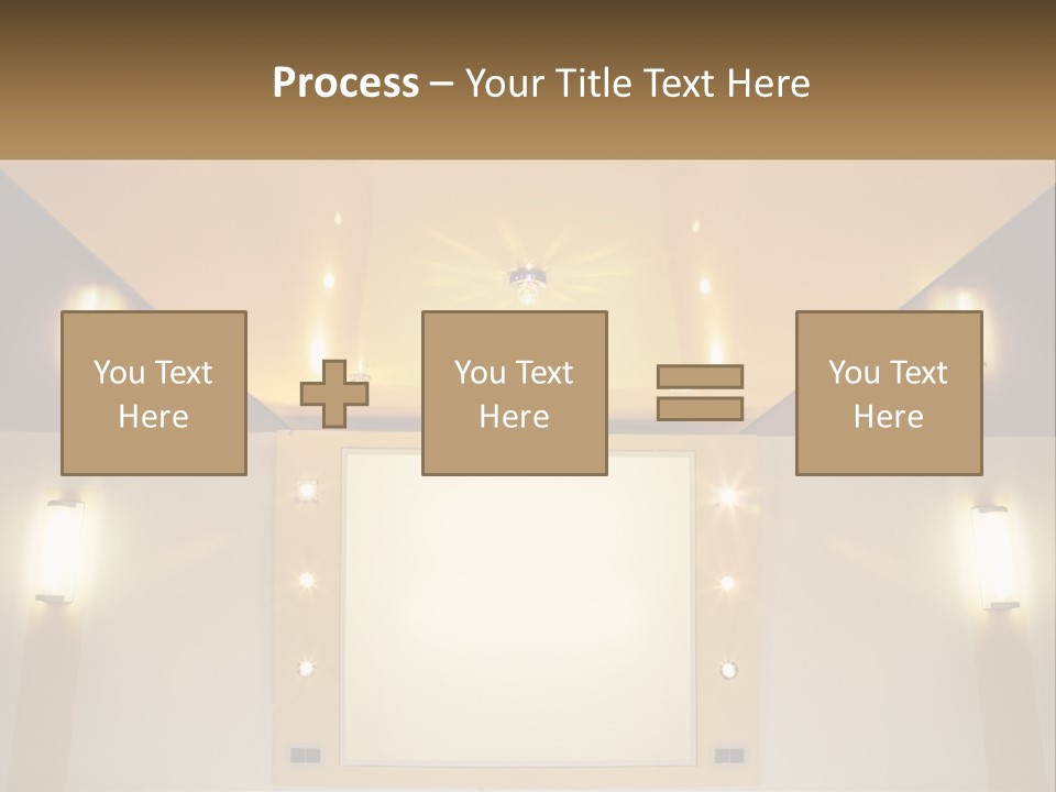 A Room With Lights And A Projection Screen PowerPoint Template