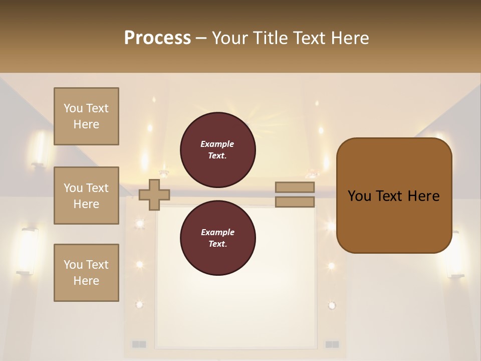 A Room With Lights And A Projection Screen PowerPoint Template