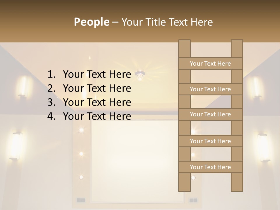 A Room With Lights And A Projection Screen PowerPoint Template