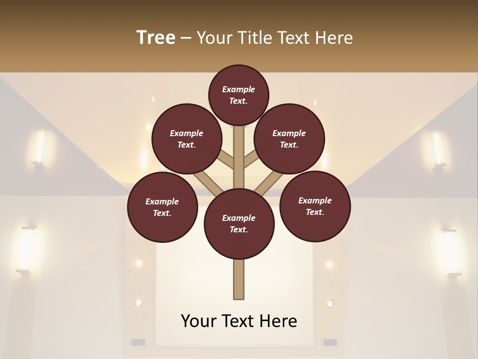 A Room With Lights And A Projection Screen PowerPoint Template