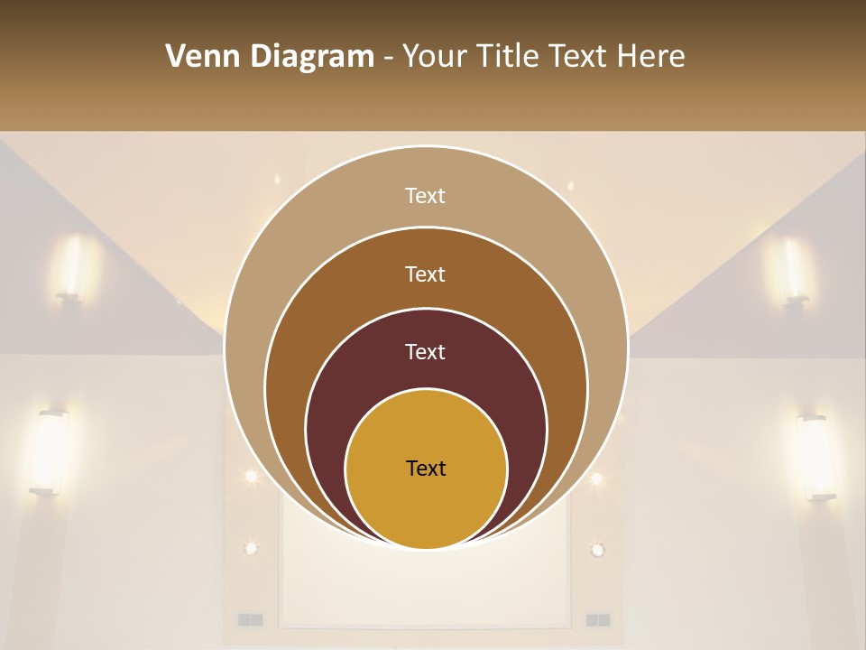 A Room With Lights And A Projection Screen PowerPoint Template