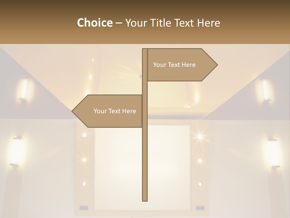 A Room With Lights And A Projection Screen PowerPoint Template