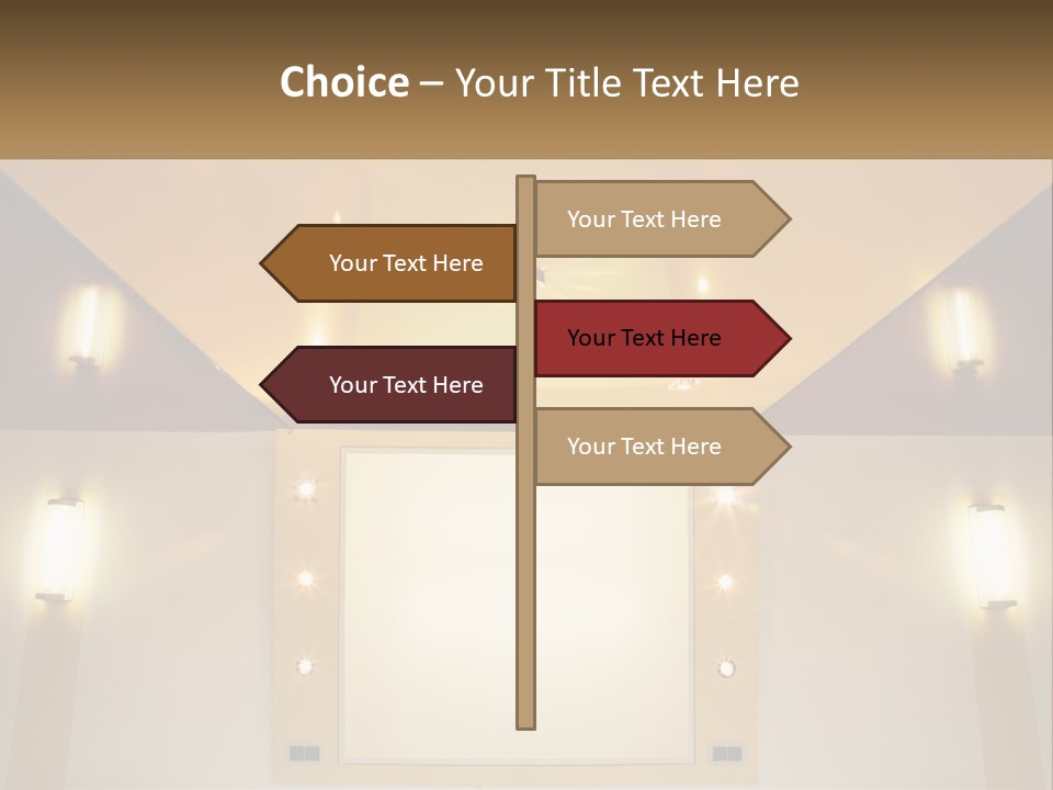 A Room With Lights And A Projection Screen PowerPoint Template