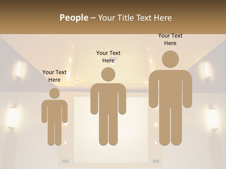 A Room With Lights And A Projection Screen PowerPoint Template