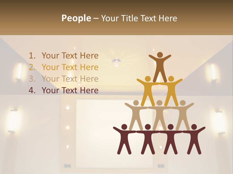 A Room With Lights And A Projection Screen PowerPoint Template