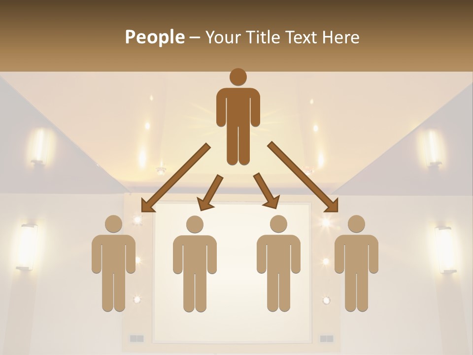 A Room With Lights And A Projection Screen PowerPoint Template