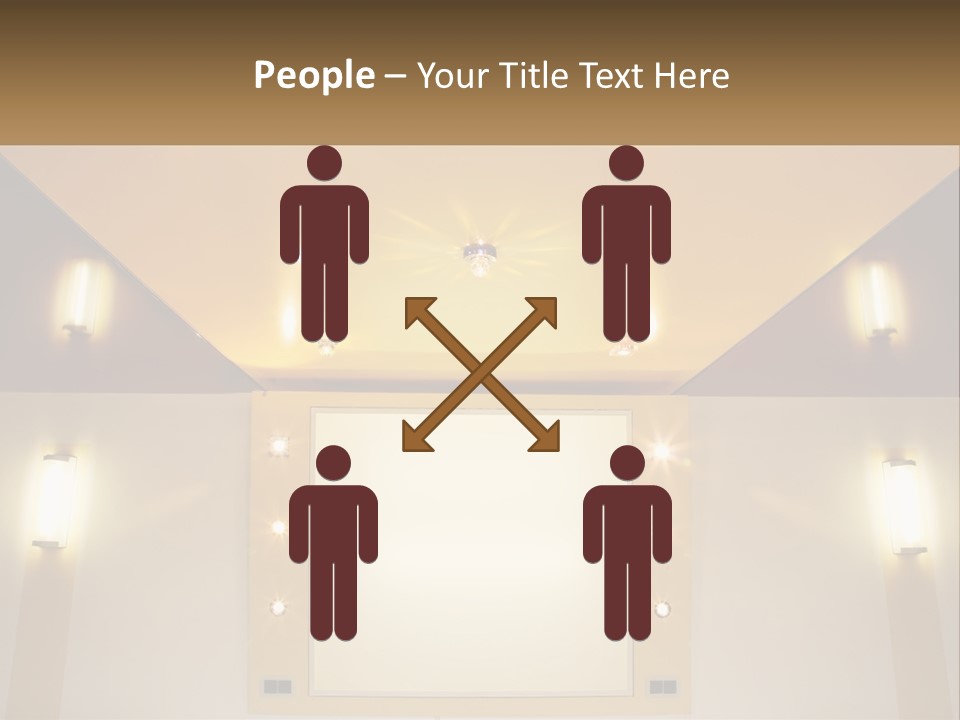 A Room With Lights And A Projection Screen PowerPoint Template