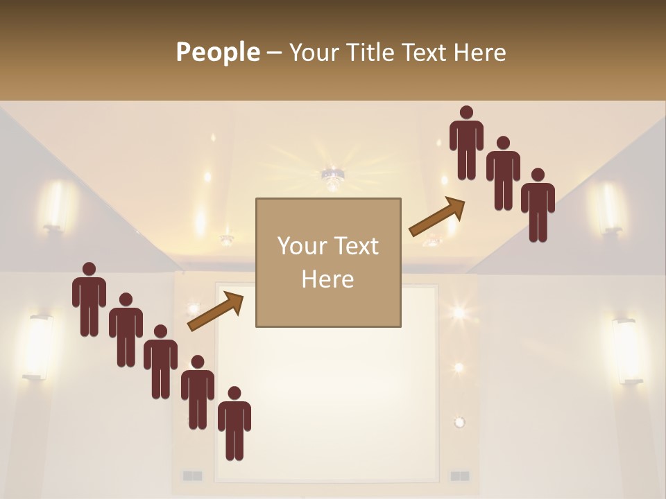 A Room With Lights And A Projection Screen PowerPoint Template