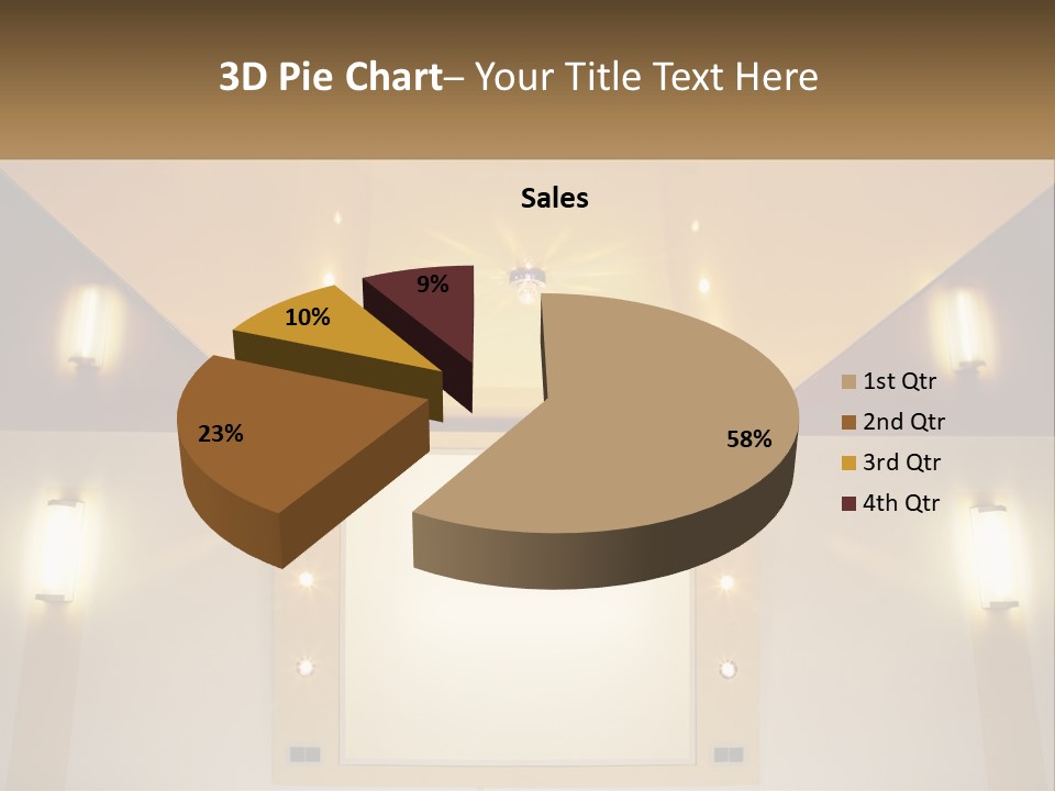 A Room With Lights And A Projection Screen PowerPoint Template