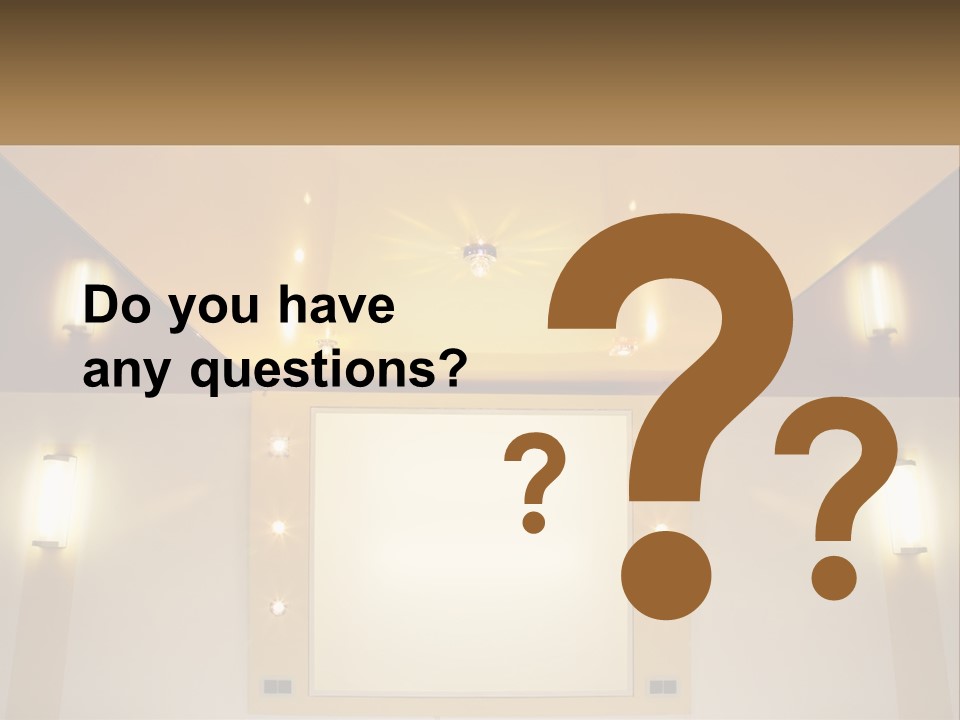 A Room With Lights And A Projection Screen PowerPoint Template